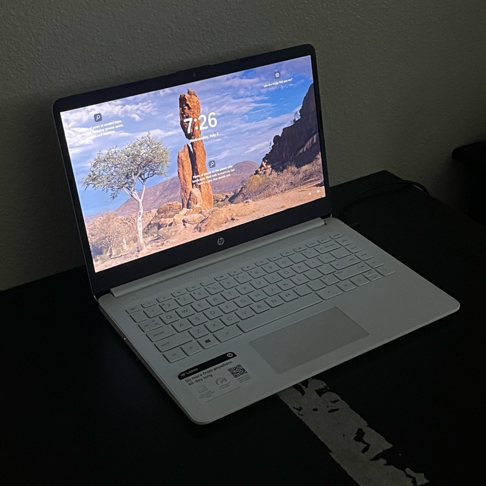 HP Silver Laptop Modern Design with Backlit Keyboard